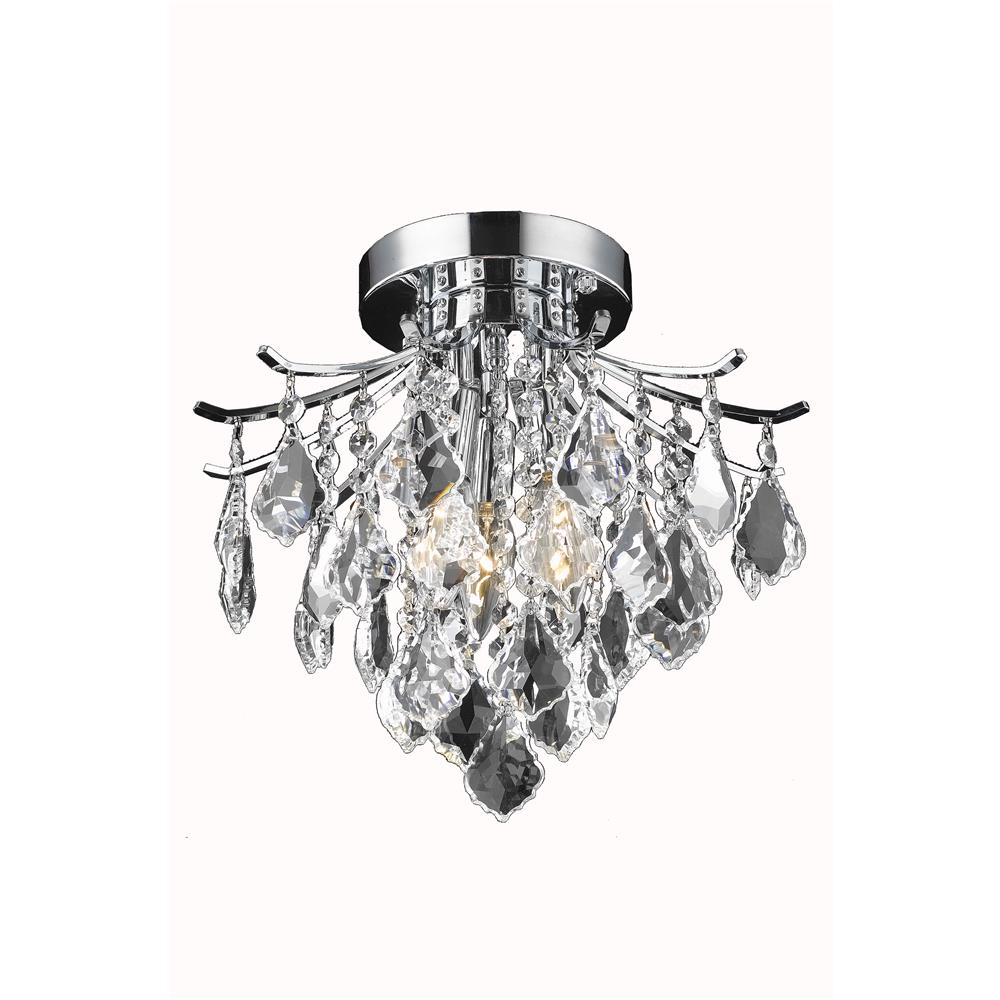 Living District by Elegant Lighting LD8100F12C Amelia Collection Flush Mount D12in H12in Lt:3 Chrome Finish